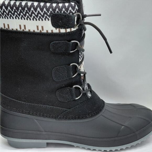 Mishansha Womens Snow Boots Size 9.5 Black Waterproof Winter Lace Up Fur Lined - Picture 5 of 15